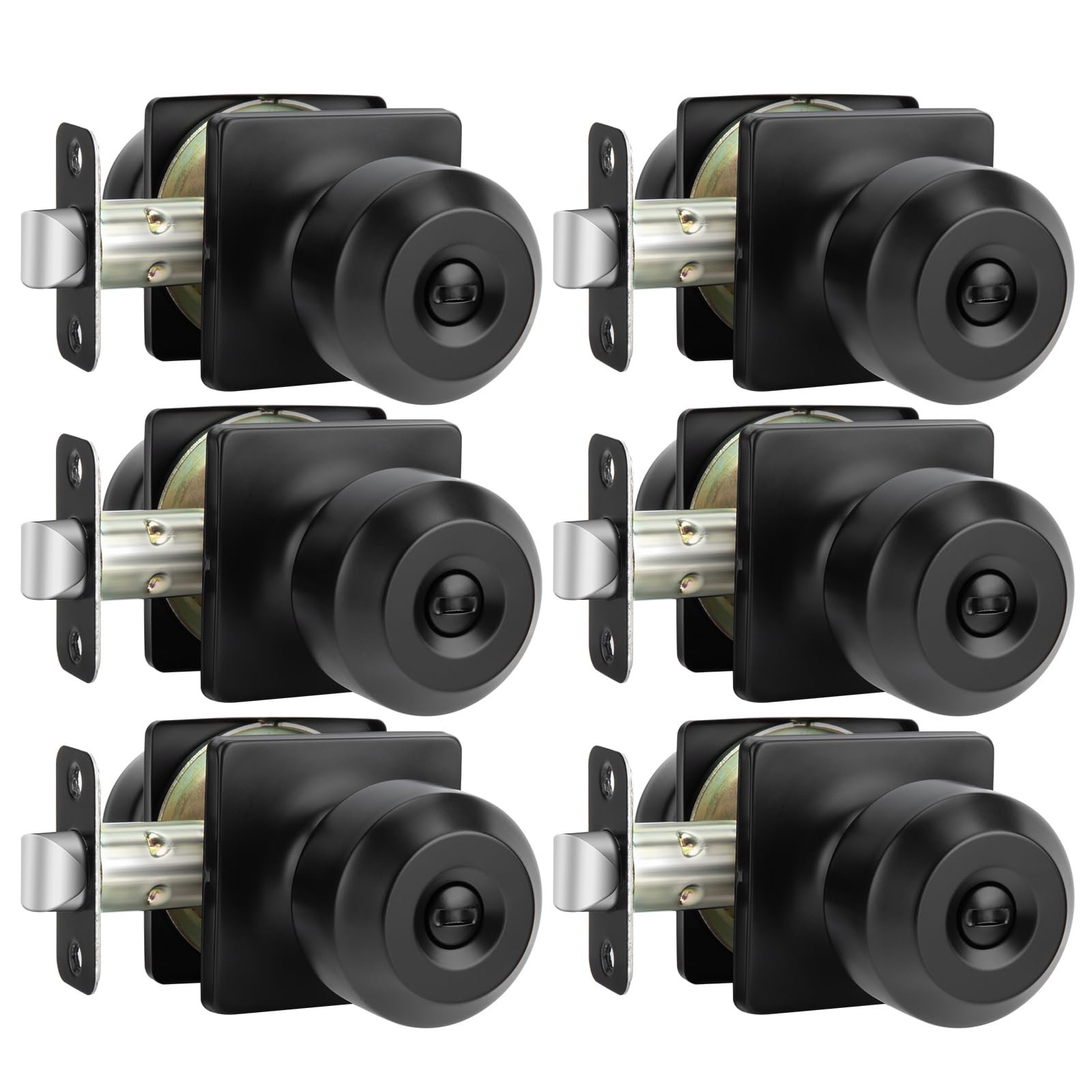 Haidms matte black interior door knob set for elegant privacy on bedrooms and baths.