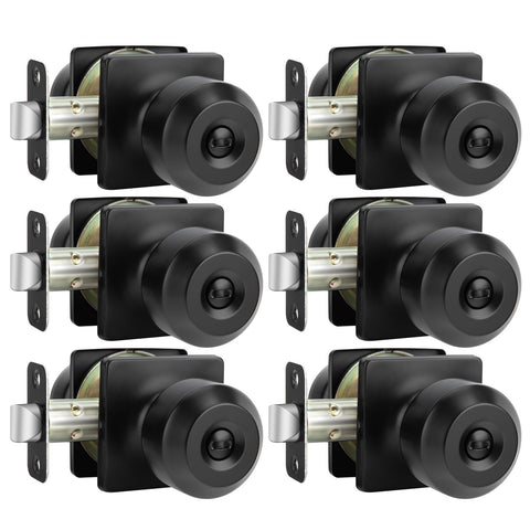 Haidms matte black interior door knob set for elegant privacy on bedrooms and baths.