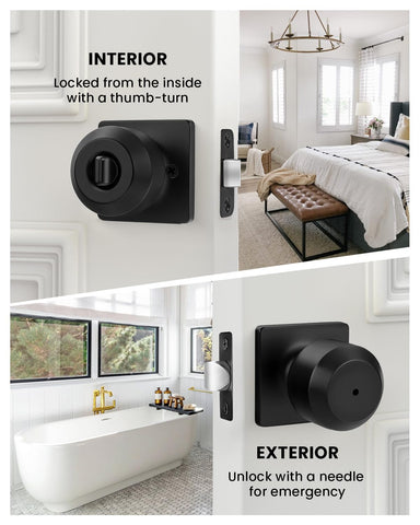 Haidms privacy knob outside slot view, easy emergency unlock