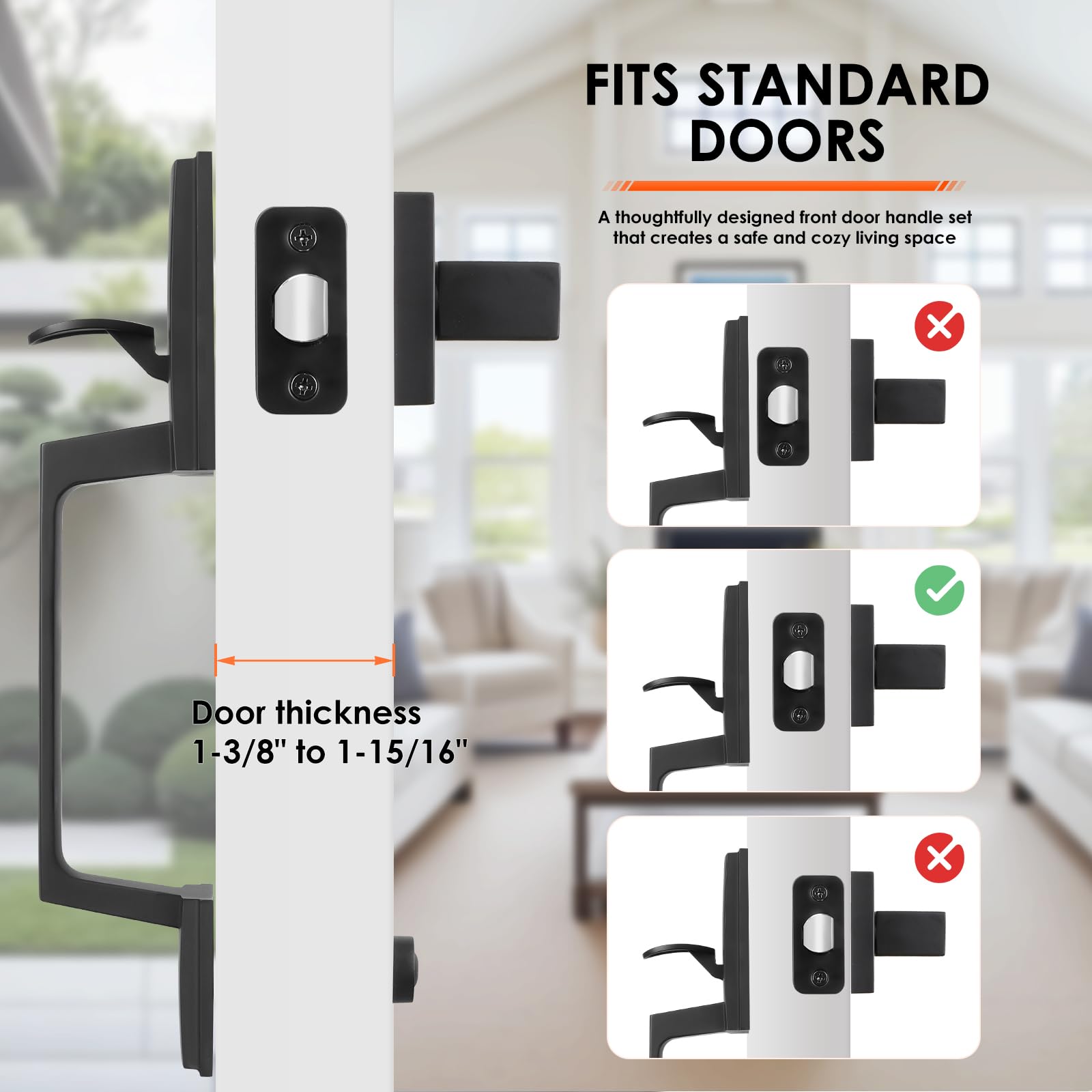 Haidms reversible door handle works on both left- and right-handed doors.