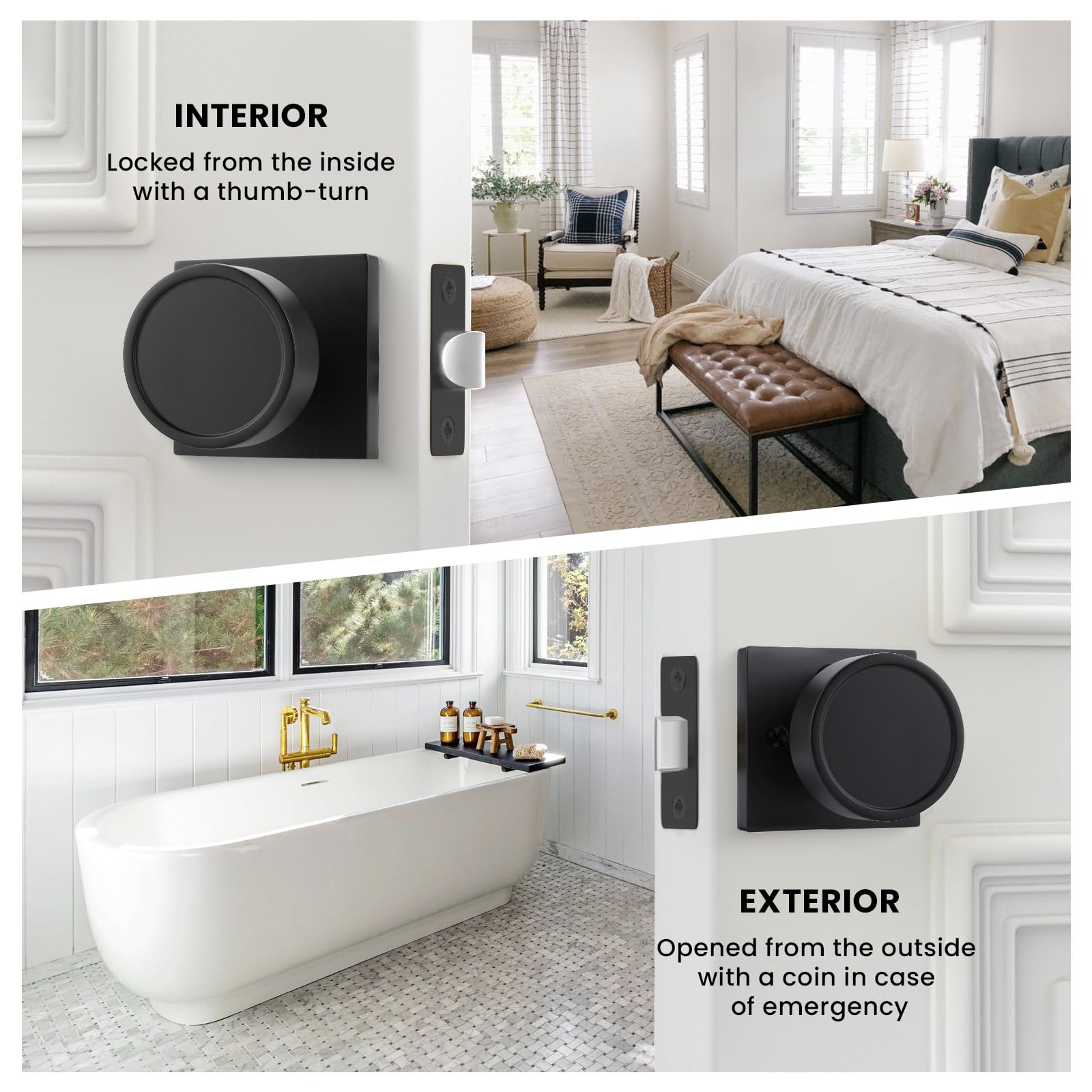 Haidms reversible knob works for left or right doors in homes.