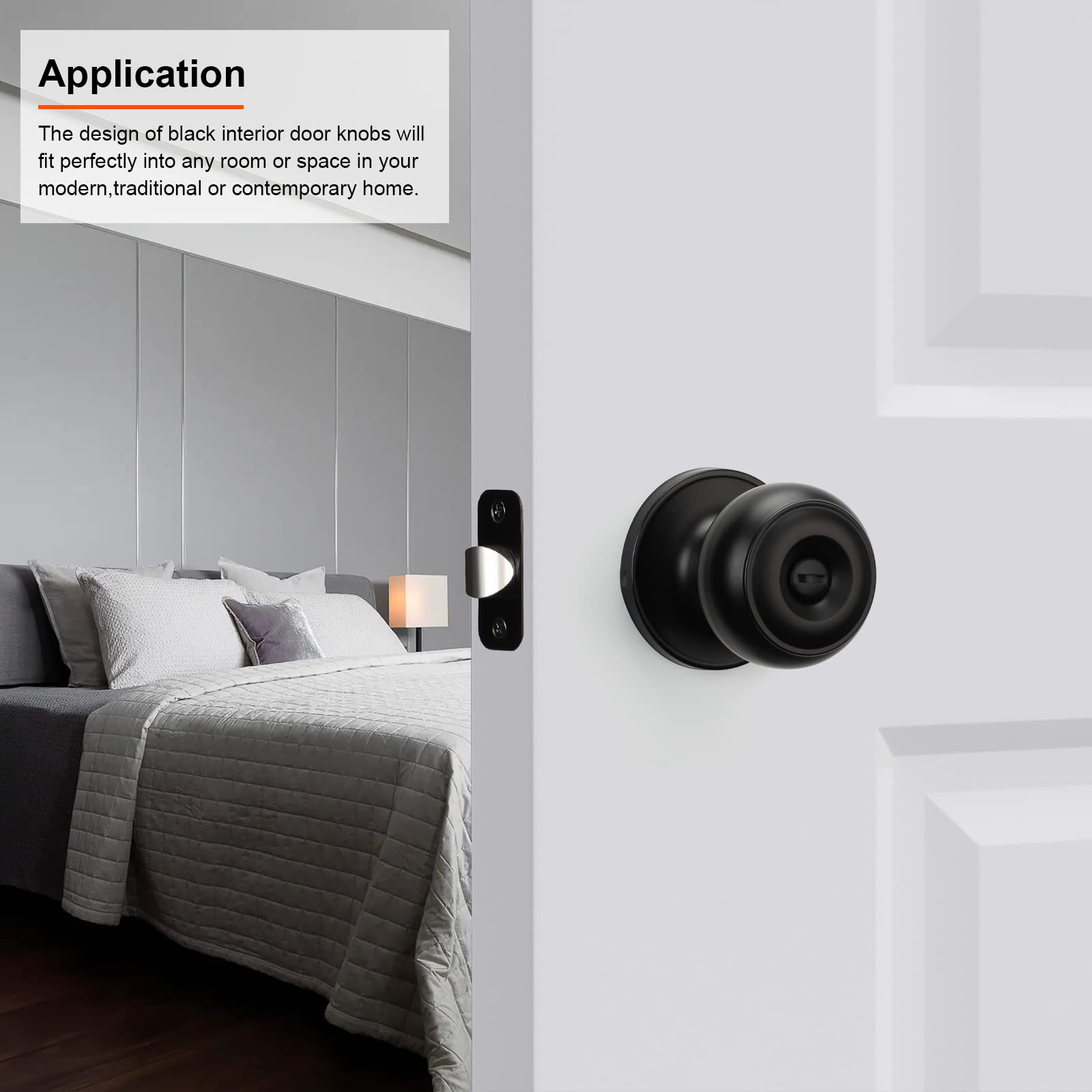 Haidms round ball knob with emergency pin for easy unlock in emergencies