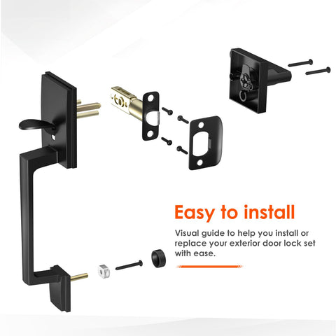 Haidms single-cylinder entry handle provides keyed access for outdoor doors.