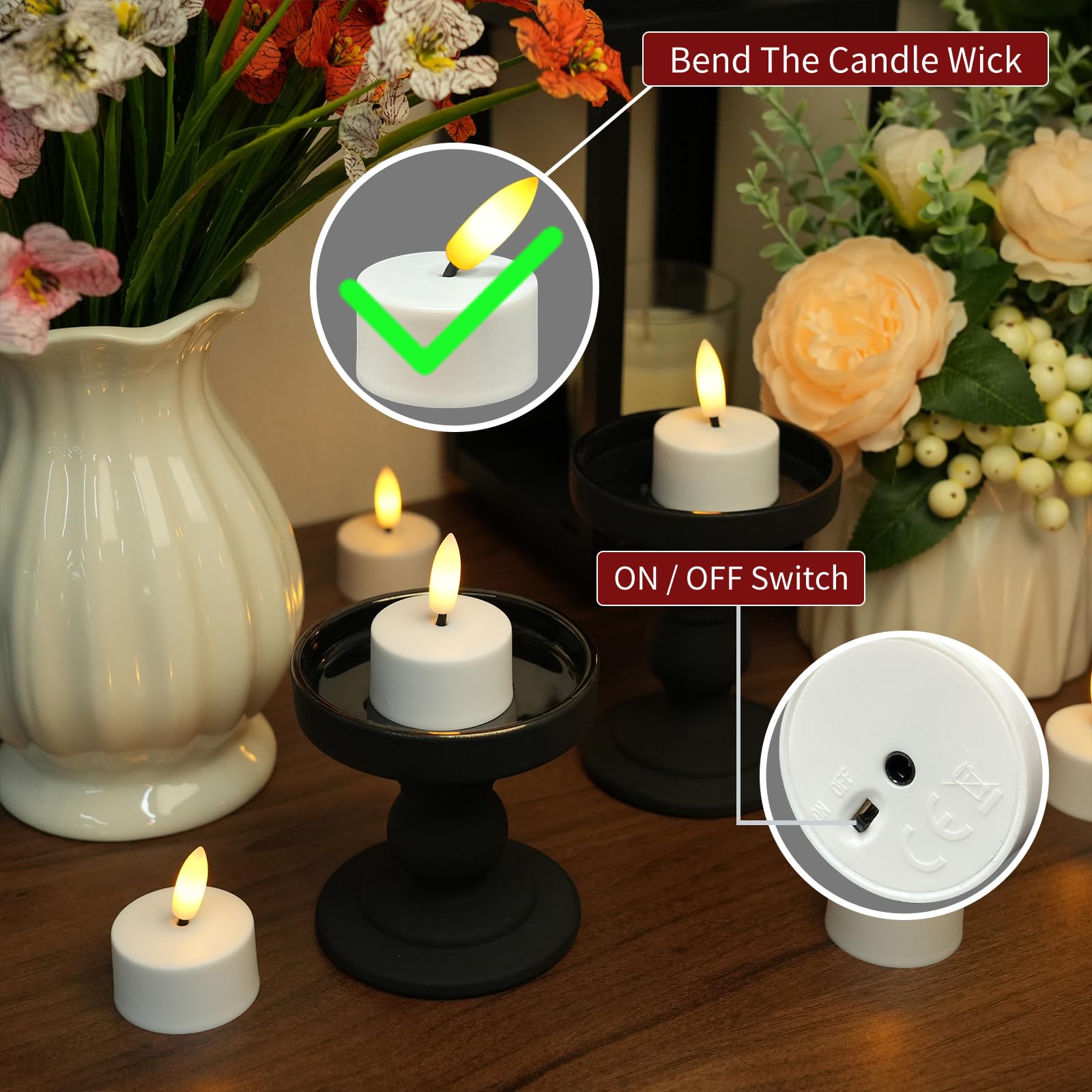 HAIDOLIANG dimmable candles with 5 brightness levels fit any event.