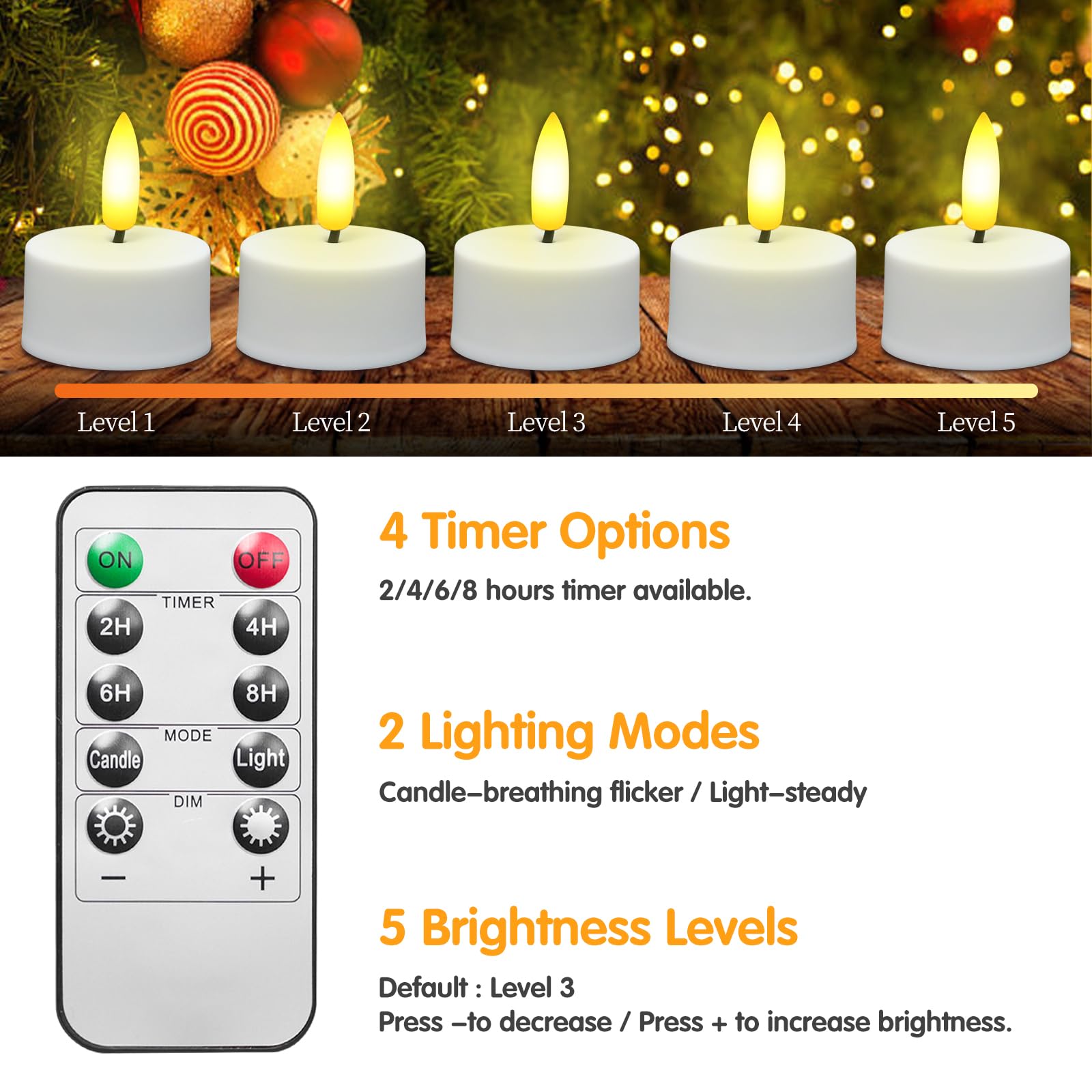 HAIDOLIANG flickering tea lights mimic real flames for cozy dinners.