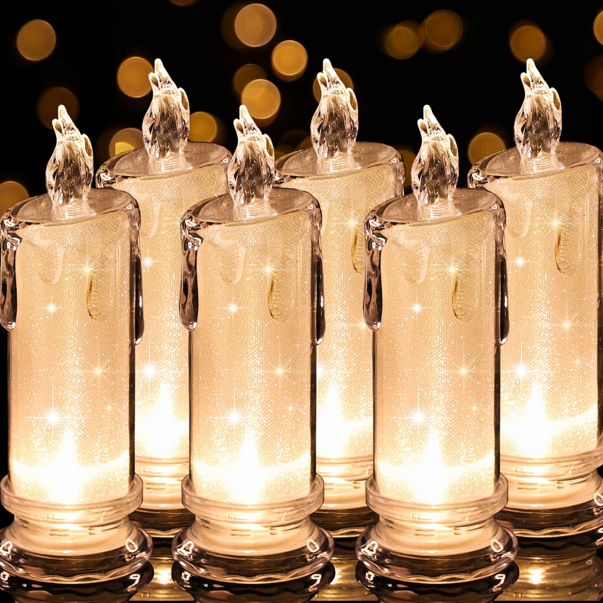 HAIDOLIANG LED candle set with six-pack creates warm flicker for intimate dining