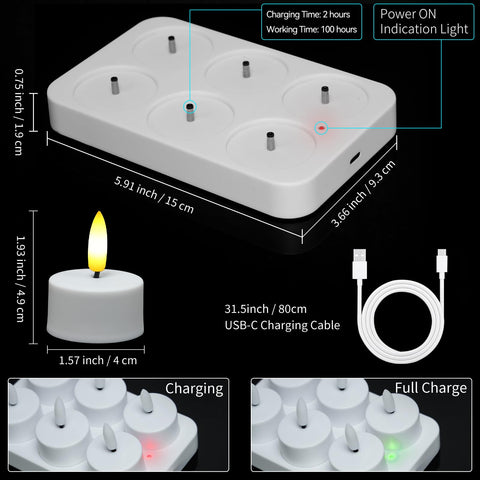 HAIDOLIANG USB rechargeable candles provide safe, flickering light for holiday tables.