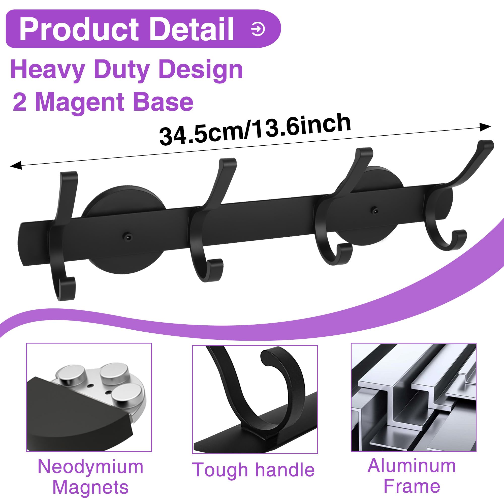 Haikole heavy-duty magnetic hanger on metal surface