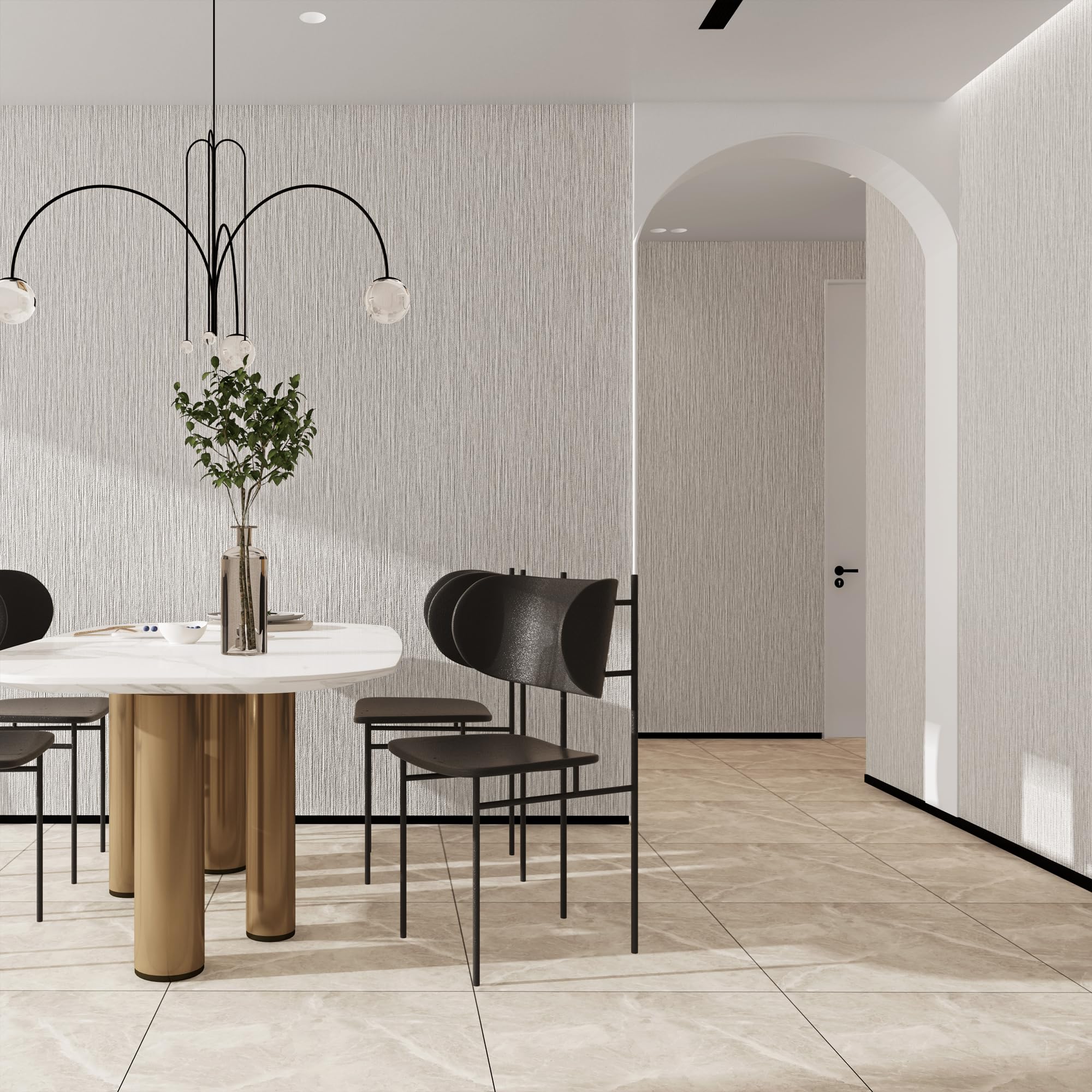 Haimin wallpaper used on kitchen counter cover for quick transformation and easy cleaning.