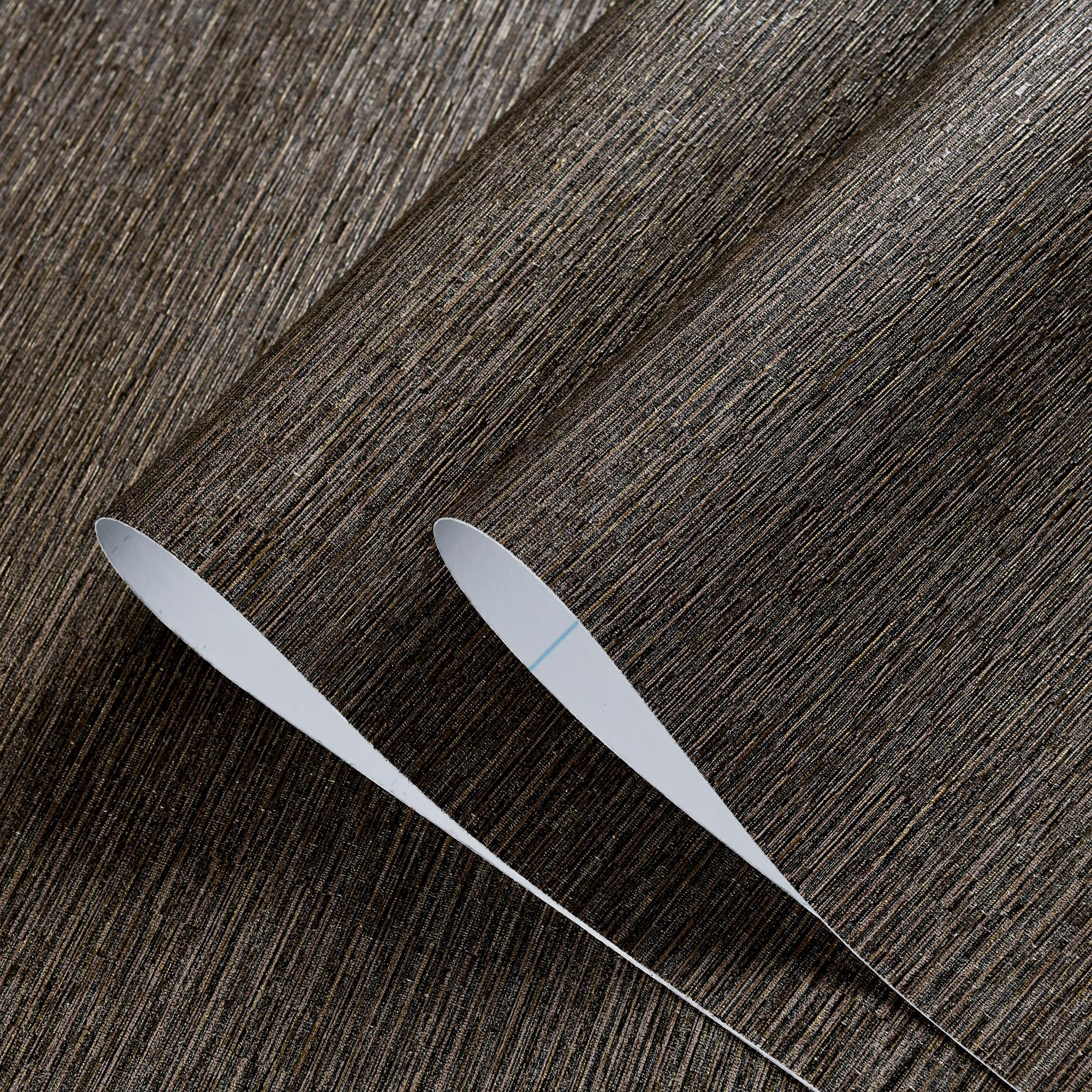 Haimin Grasscloth wallpaper transforms kitchen counters into stylish, wipe-clean surfaces.