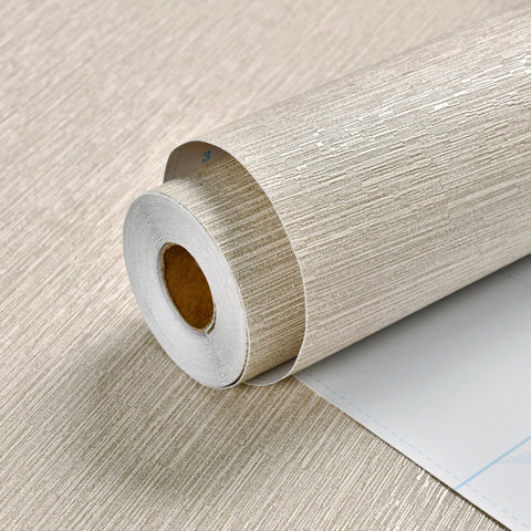 Haimin grasscloth wallpaper peel-and-stick beige roll, easy to install on any smooth surface.
