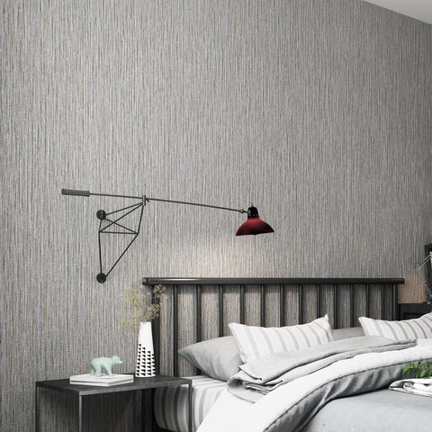 Haimin grasscloth wallpaper textured roll gray-brown ideal for furniture makeover