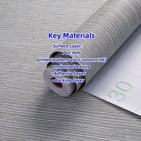 Haimin grasscloth wallpaper textured roll gray-brown supports kitchen and cabinet refresh