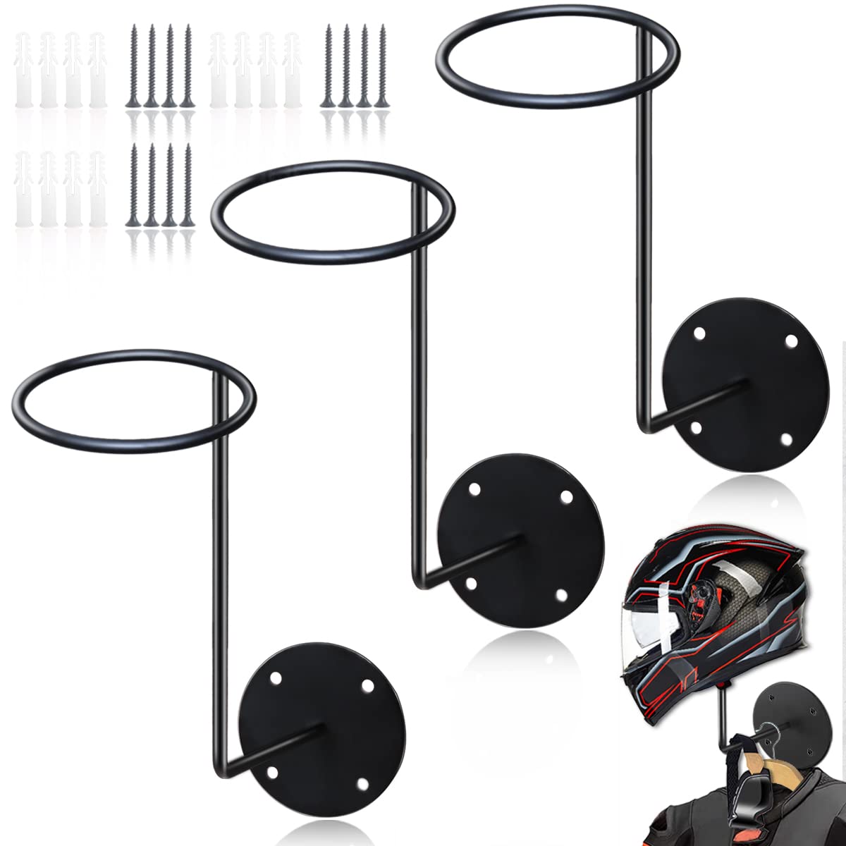 HAINANSTRY helmet hanger pack keeps helmets organized and off the floor.