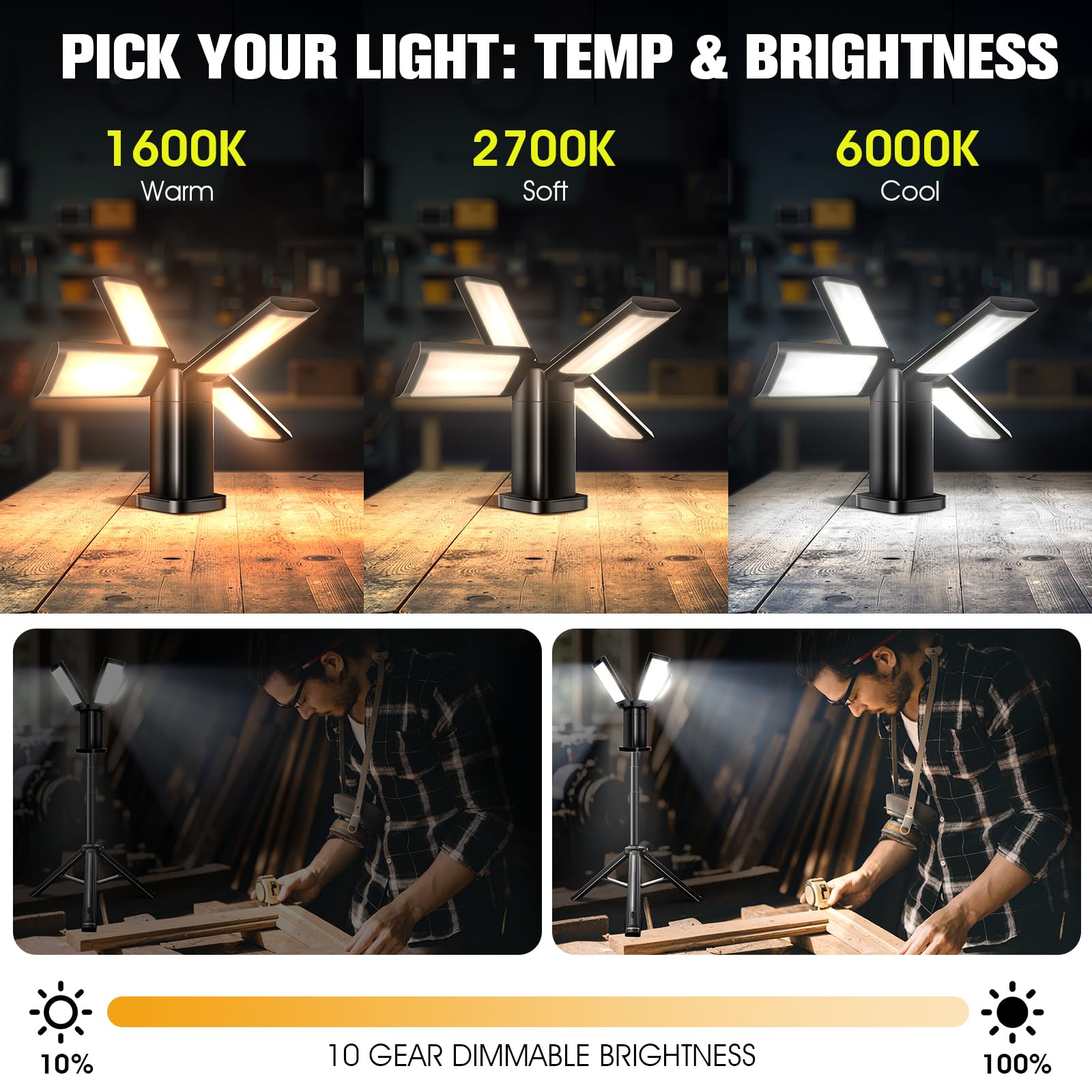 HaiNova detachable telescopic tripod light extending from 17 to 67 inches for flexible setups