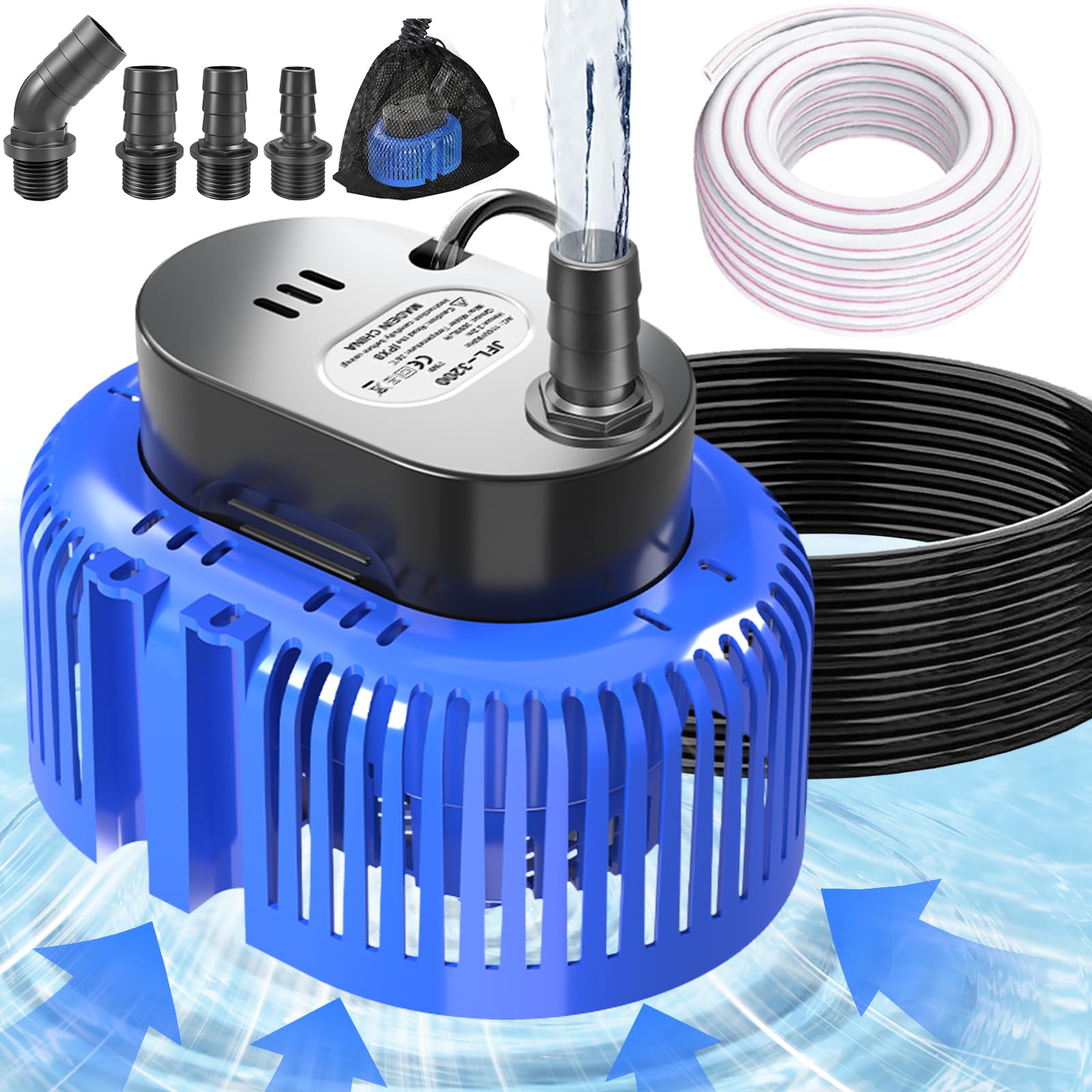 HaiNova pool cover pump 850 GPH drains rainwater quickly