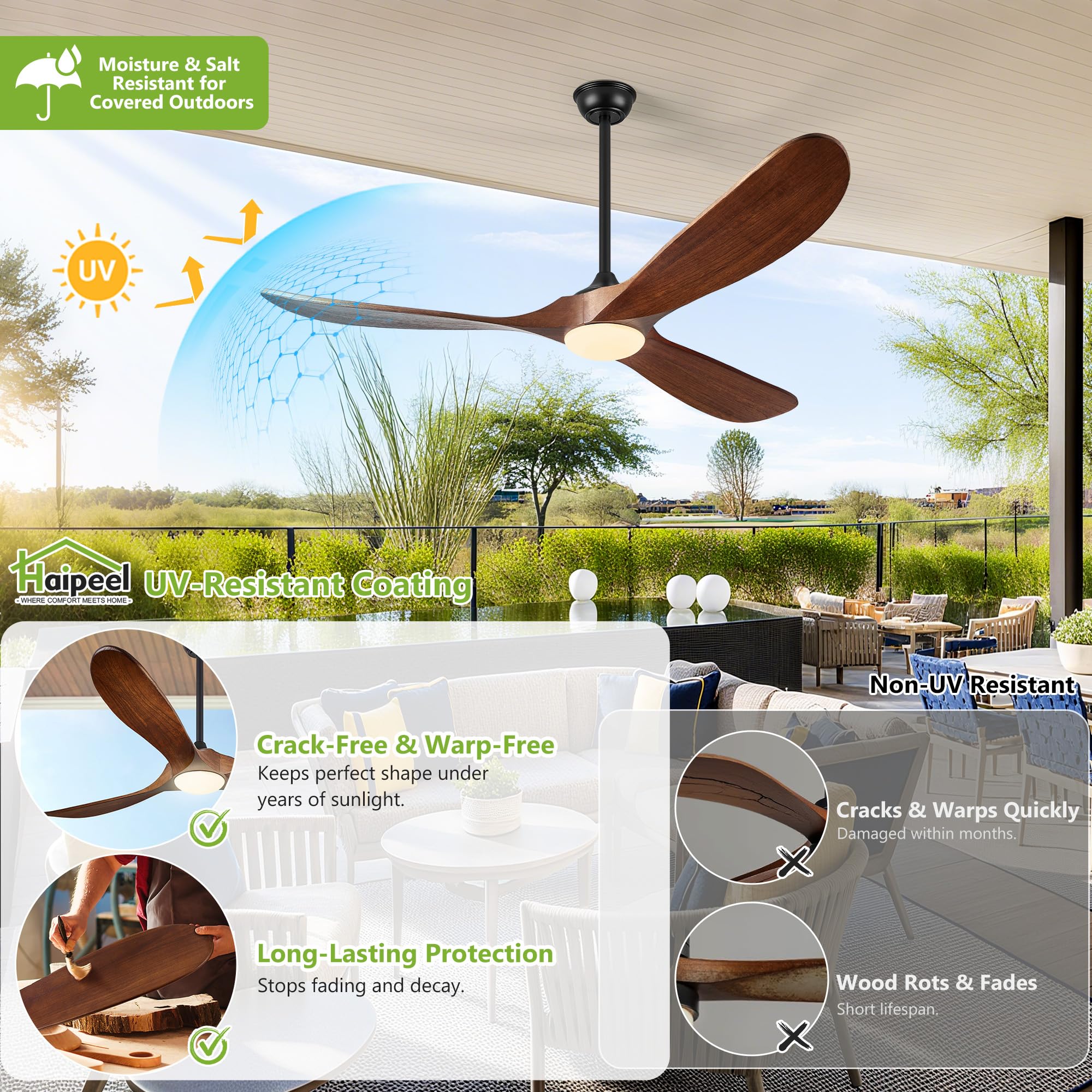 Haipeel dimmable LED light creates ambient outdoor lighting from warm to cool
