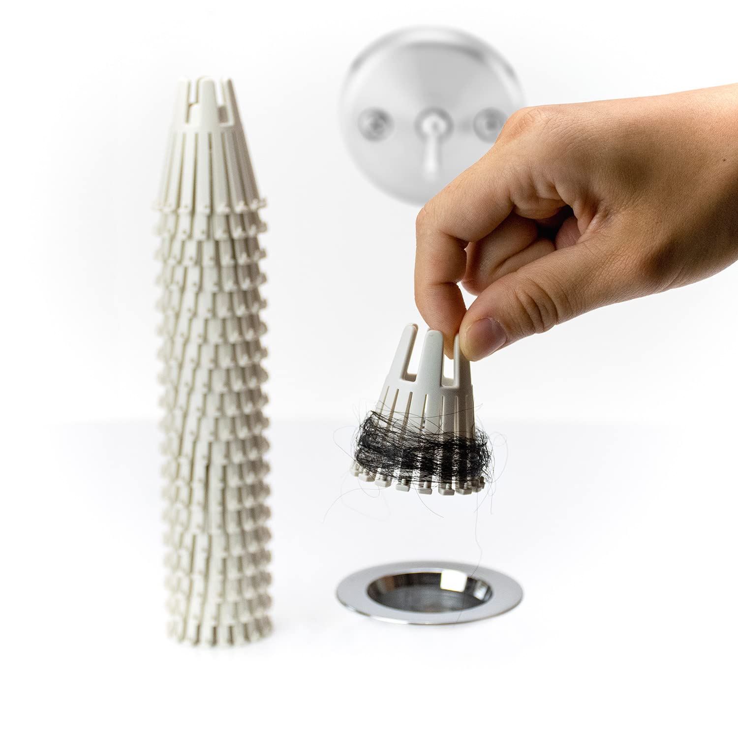 HairClaw disposable haircatcher 20-pack traps hair in the tub, keeping drains clear.