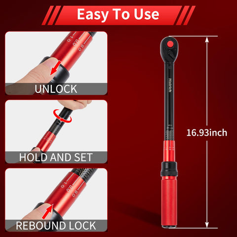 Hairich ergonomic aluminum handle provides comfortable grip.