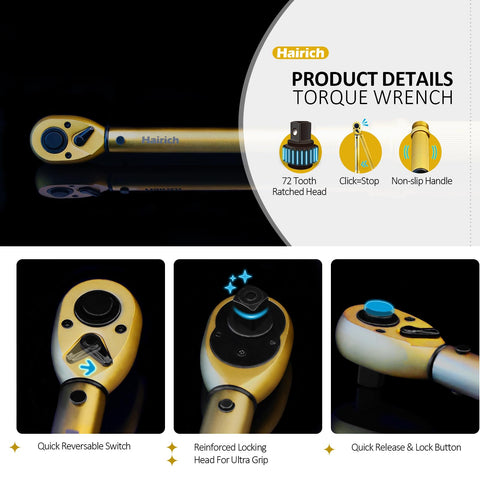 Hairich quick release reversible head highlights faster adjustments during maintenance tasks.