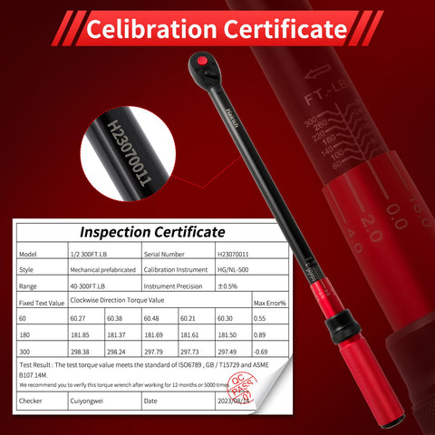 Hairich torque wrench emits a clear click at set torque