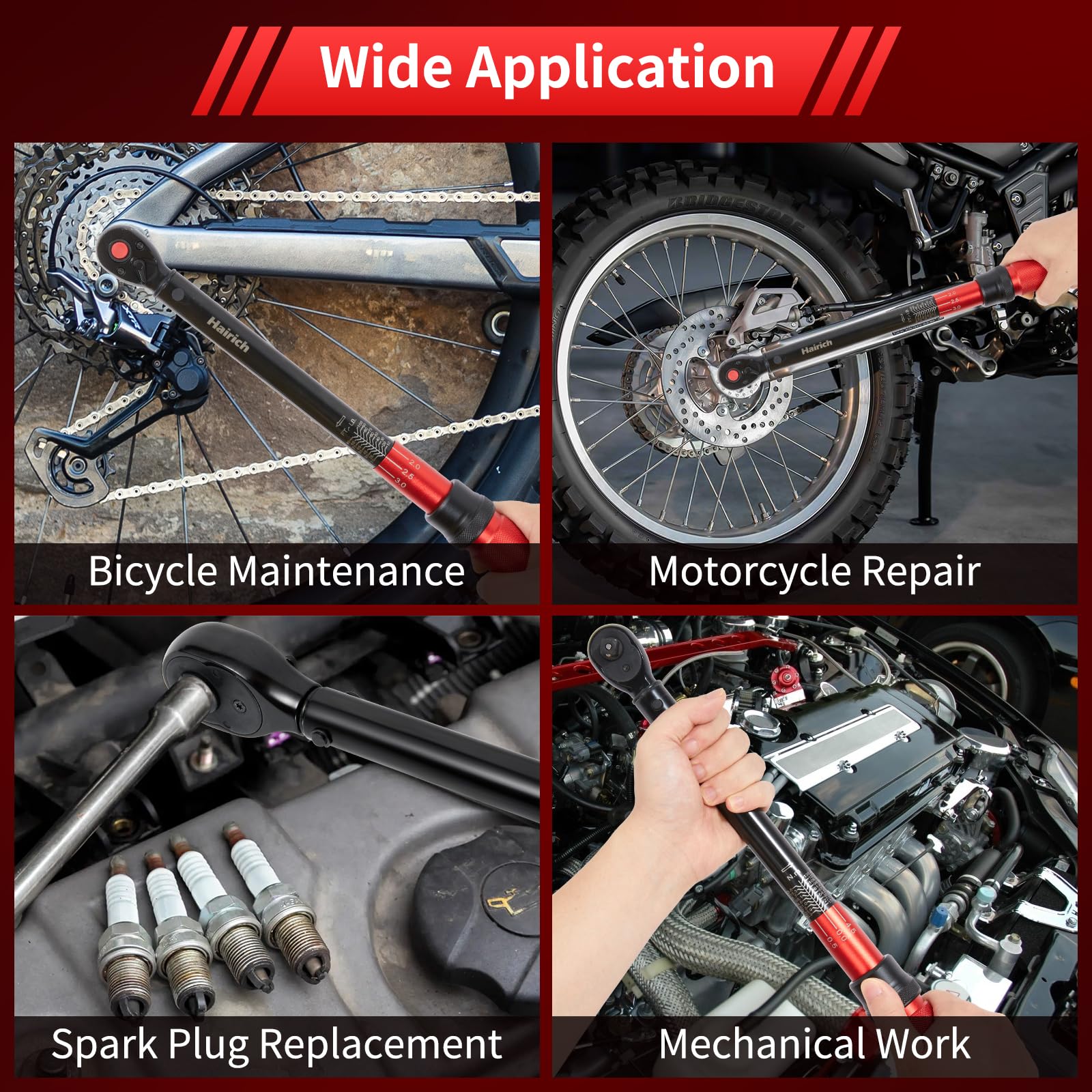Hairich torque wrench bidirectional drive for clockwise or counterclockwise torque