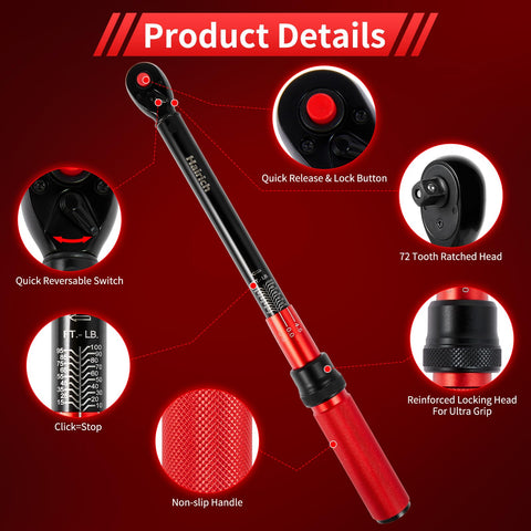 Hairich torque wrench head with 72-tooth ratchet ready for action