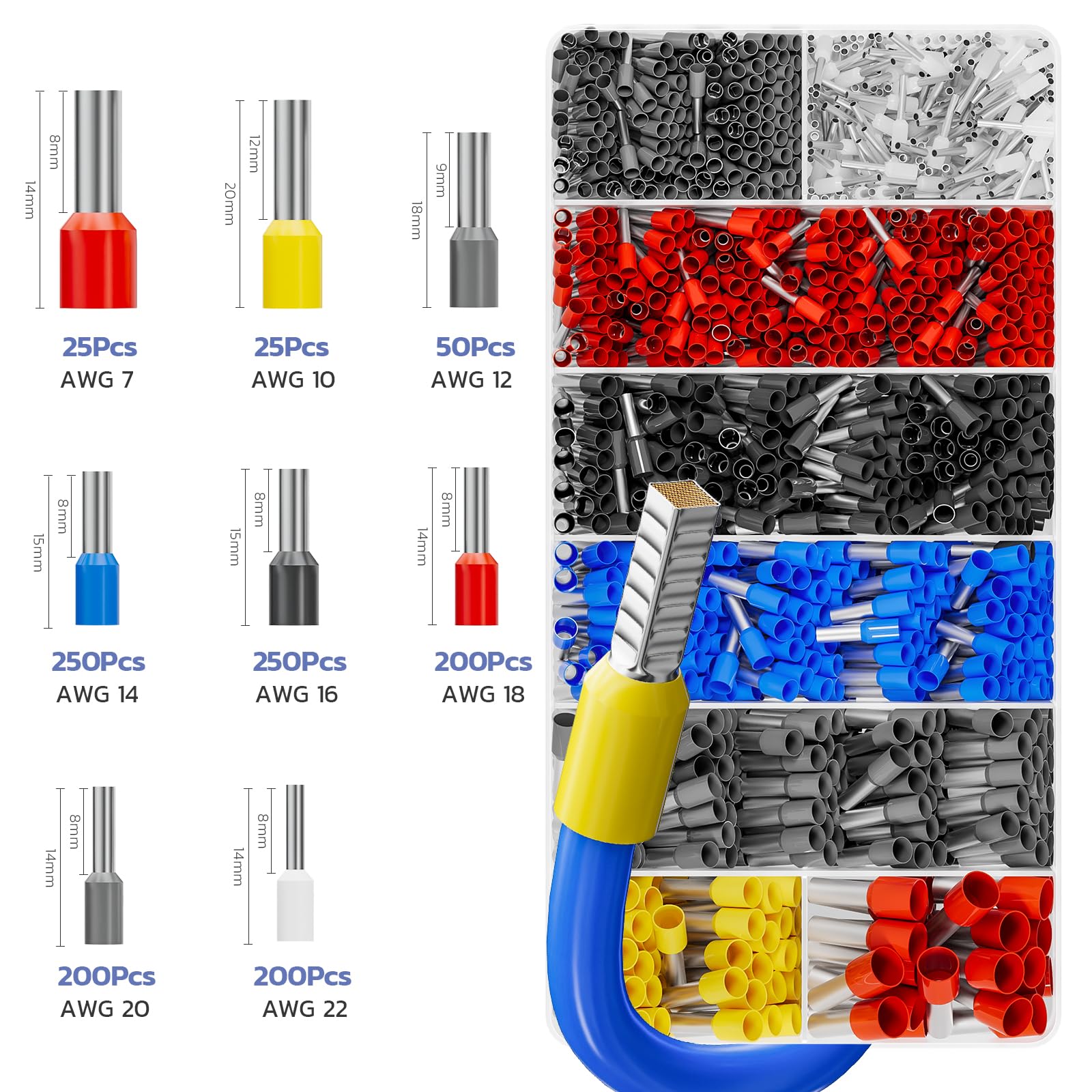 haisstronica 1200pcs ferrules pack ideal for diverse electrical projects