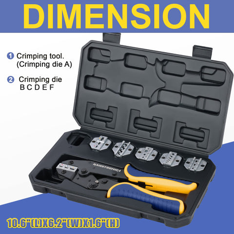 haisstronica chrome dies six types arranged for heat shrink and terminal types.