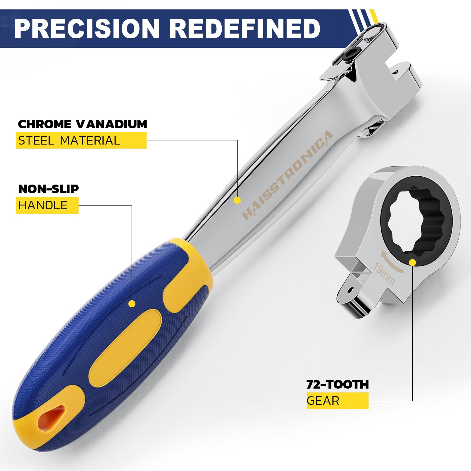 haisstronica chrome-vanadium steel body for long-lasting durability.