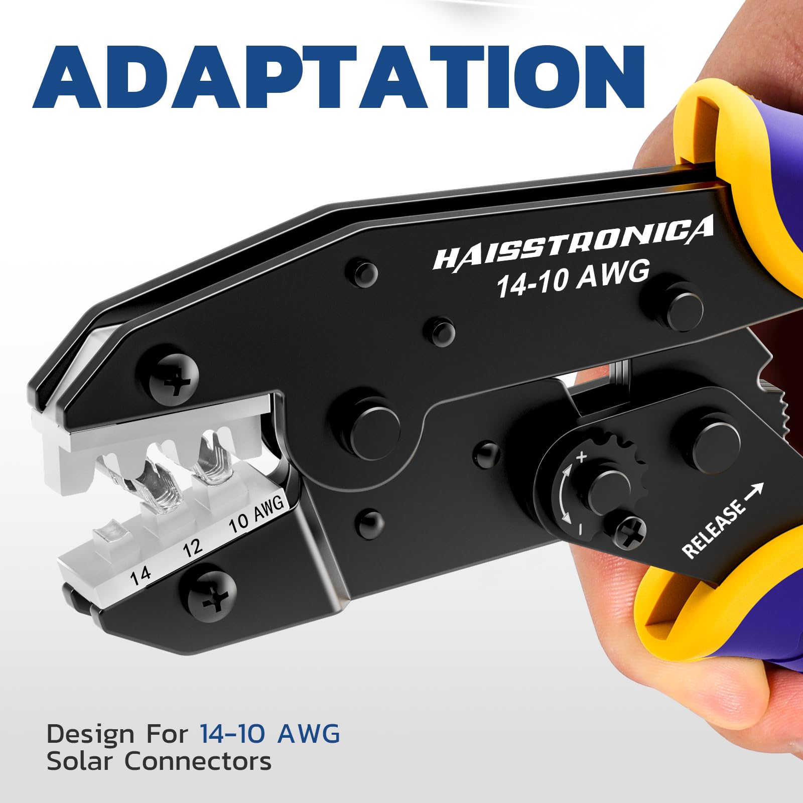haisstronica crimping tool with AWG10 dies streamlines heavy gauge solar wiring