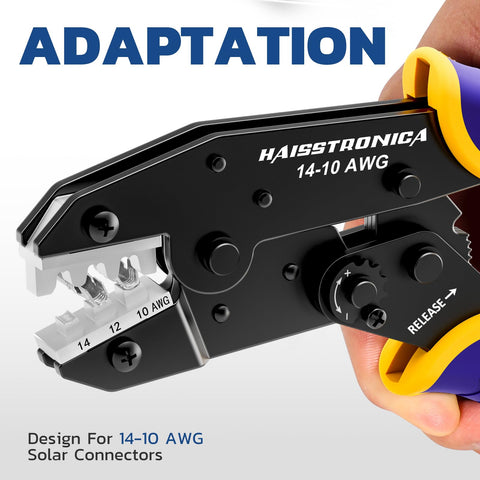 haisstronica crimping tool with AWG10 dies streamlines heavy gauge solar wiring