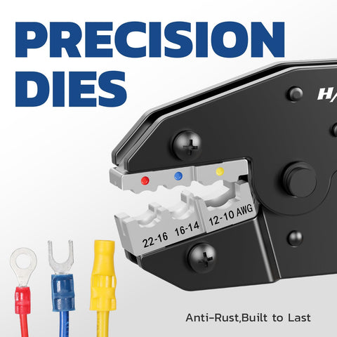 Haisstronica color-coded jaws help identify pressure settings during crimping.