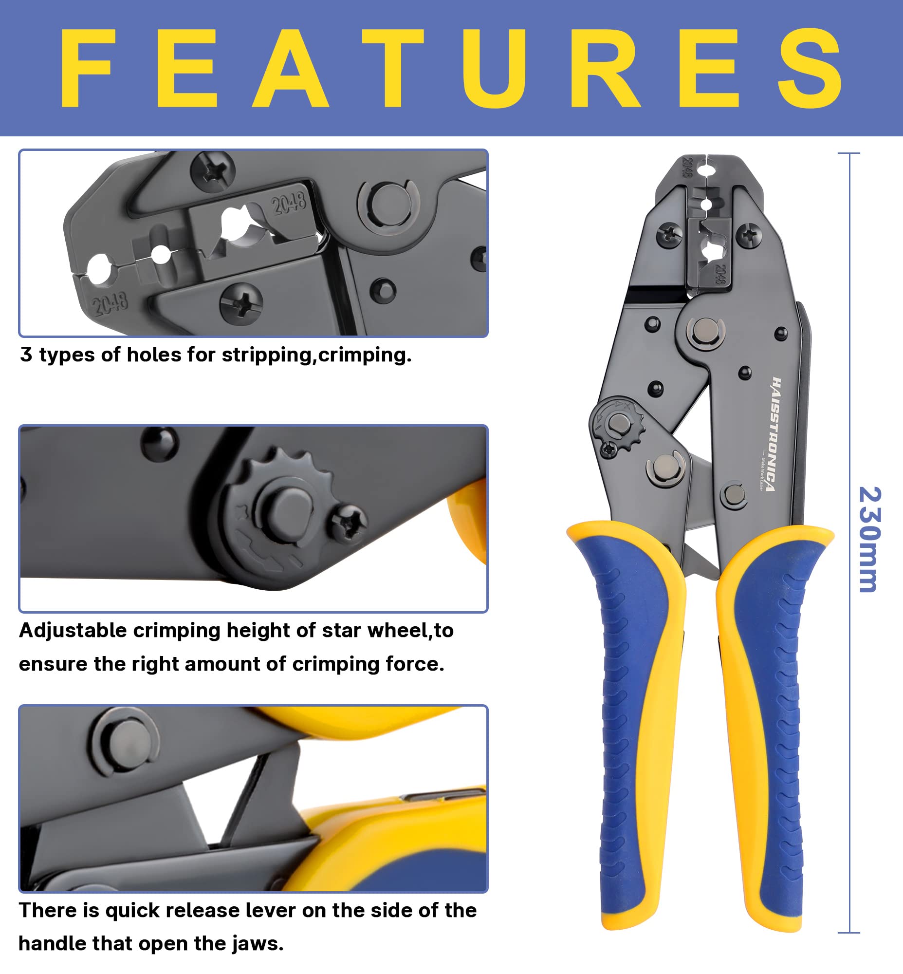 Close-up shows precise crimping without damaging conductors.