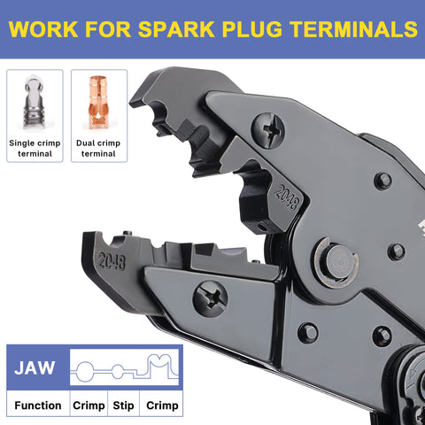 Haisstronica crimping tool with ratchet action delivers clean, consistent crimps.
