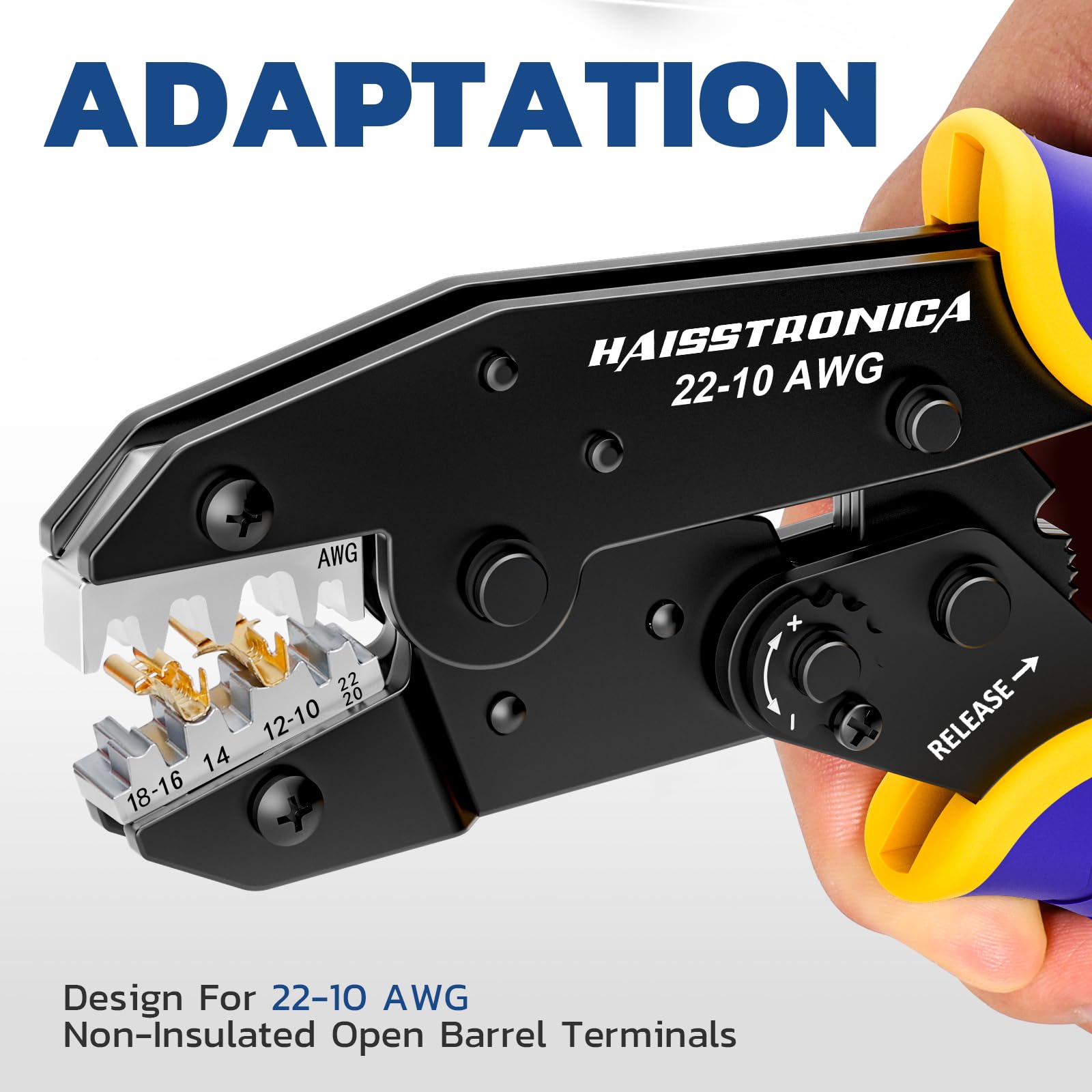 Haisstronica crimping tool ratchet mechanism ensuring consistent crimps