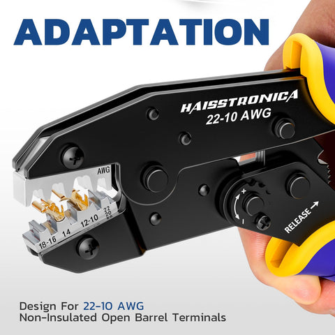 Haisstronica crimping tool ratchet mechanism ensuring consistent crimps