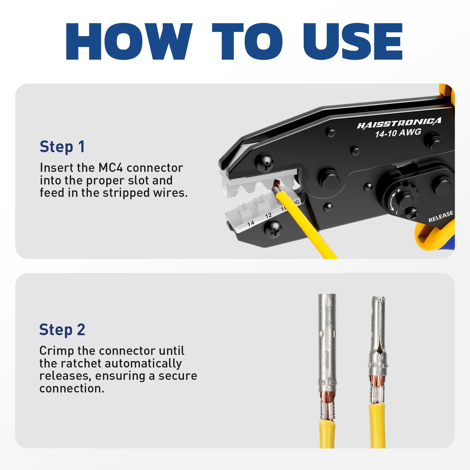 haisstronica crimping tool secure crimps promote durable solar connections