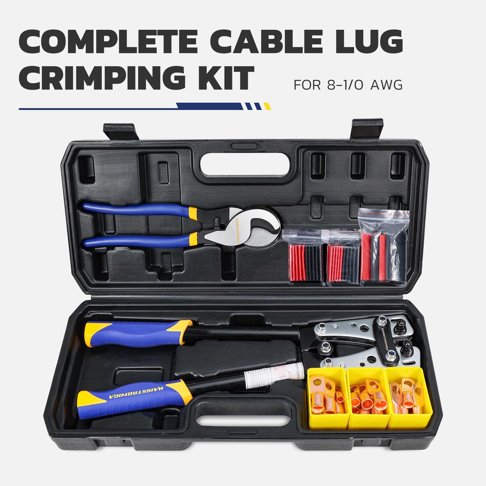 haisstronica crimping tool with extended handle enhances grip and leverage