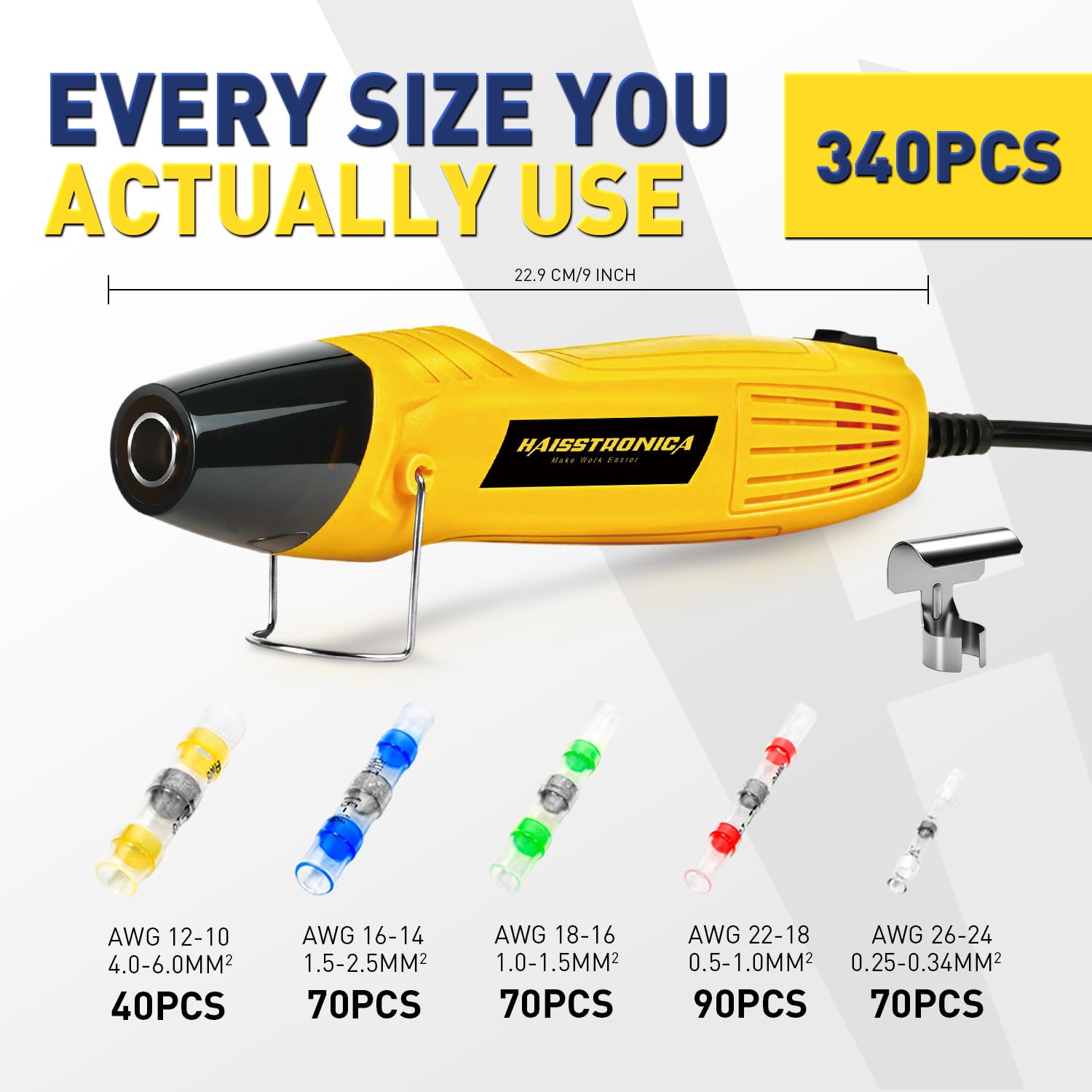 haisstronica dual-temperature heat gun enables precise control for automotive and marine wiring.