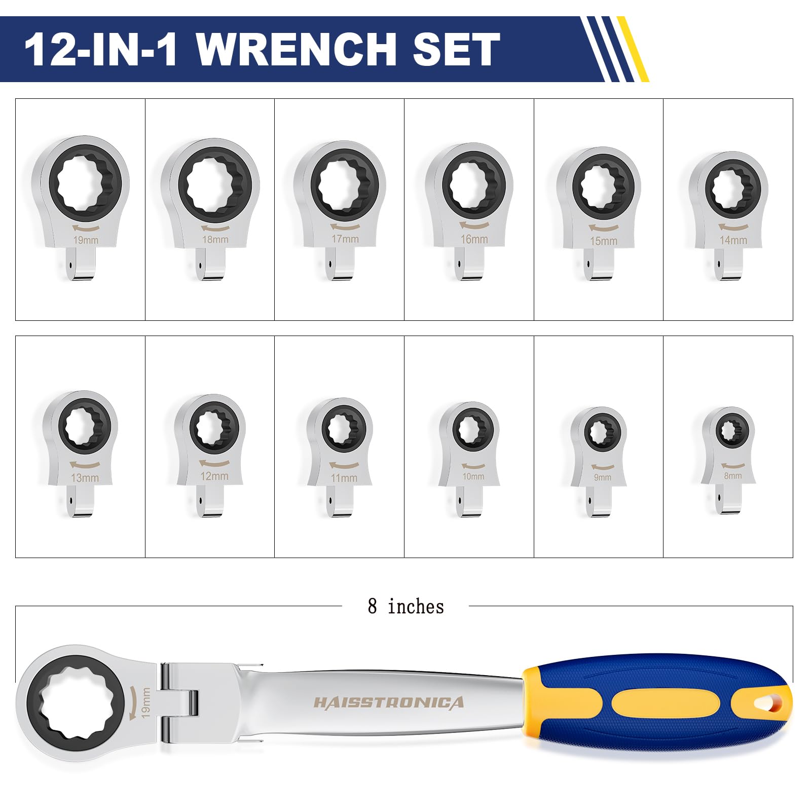 haisstronica flex head with 180-degree rotation for hard-to-reach areas.