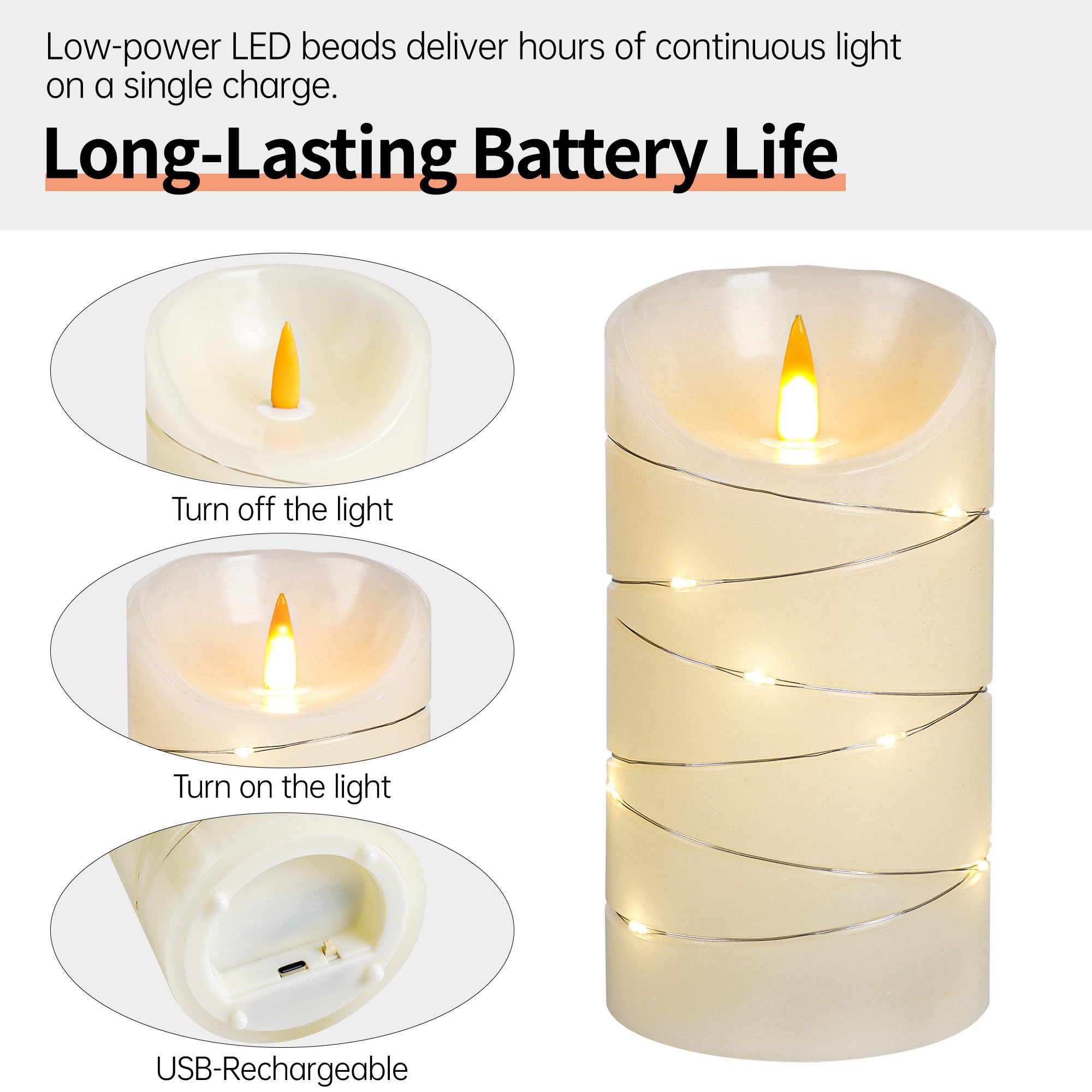 Haitanghua Ivory flameless candle 5-inch glow enhances table setting
