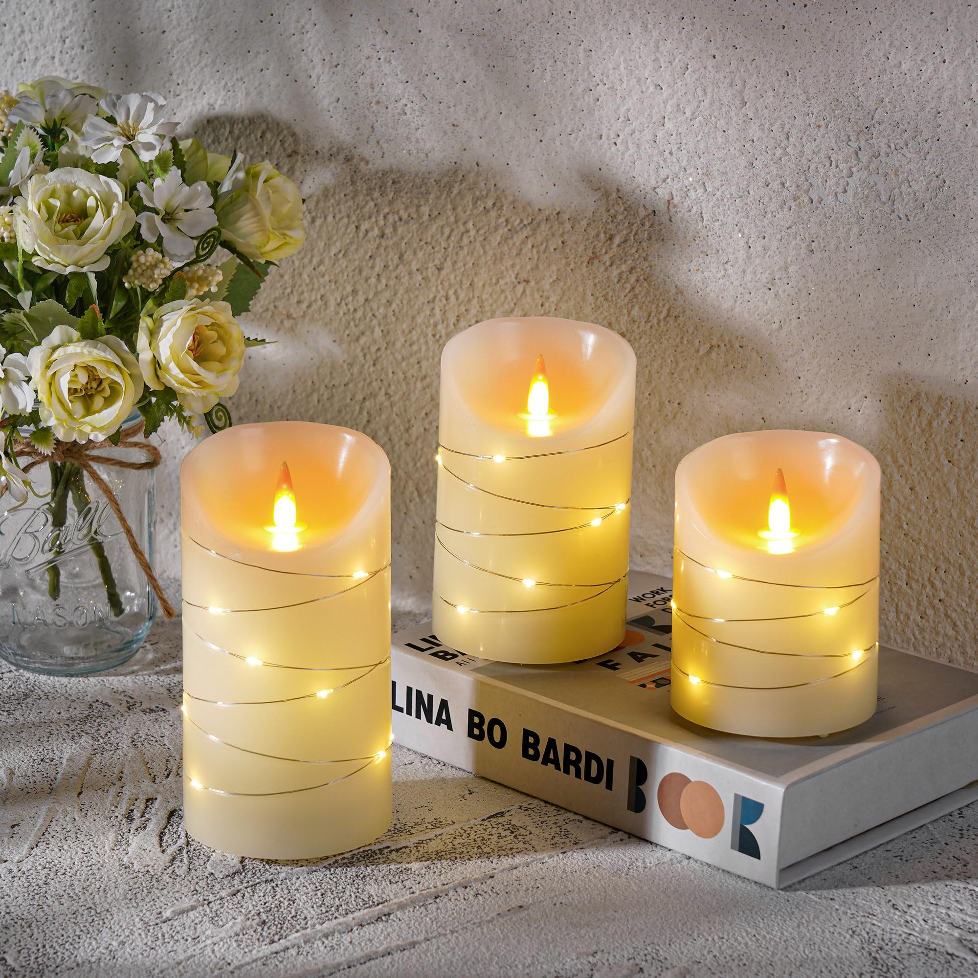 Haitanghua Ivory flameless candle 6-inch glow enhances living room ambience