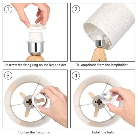 HAITRAL bulb-ready nightstand lamp compatible with LED or incandescent.