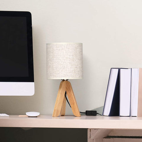 HAITRAL living room lamp with tripod base and fabric shade.