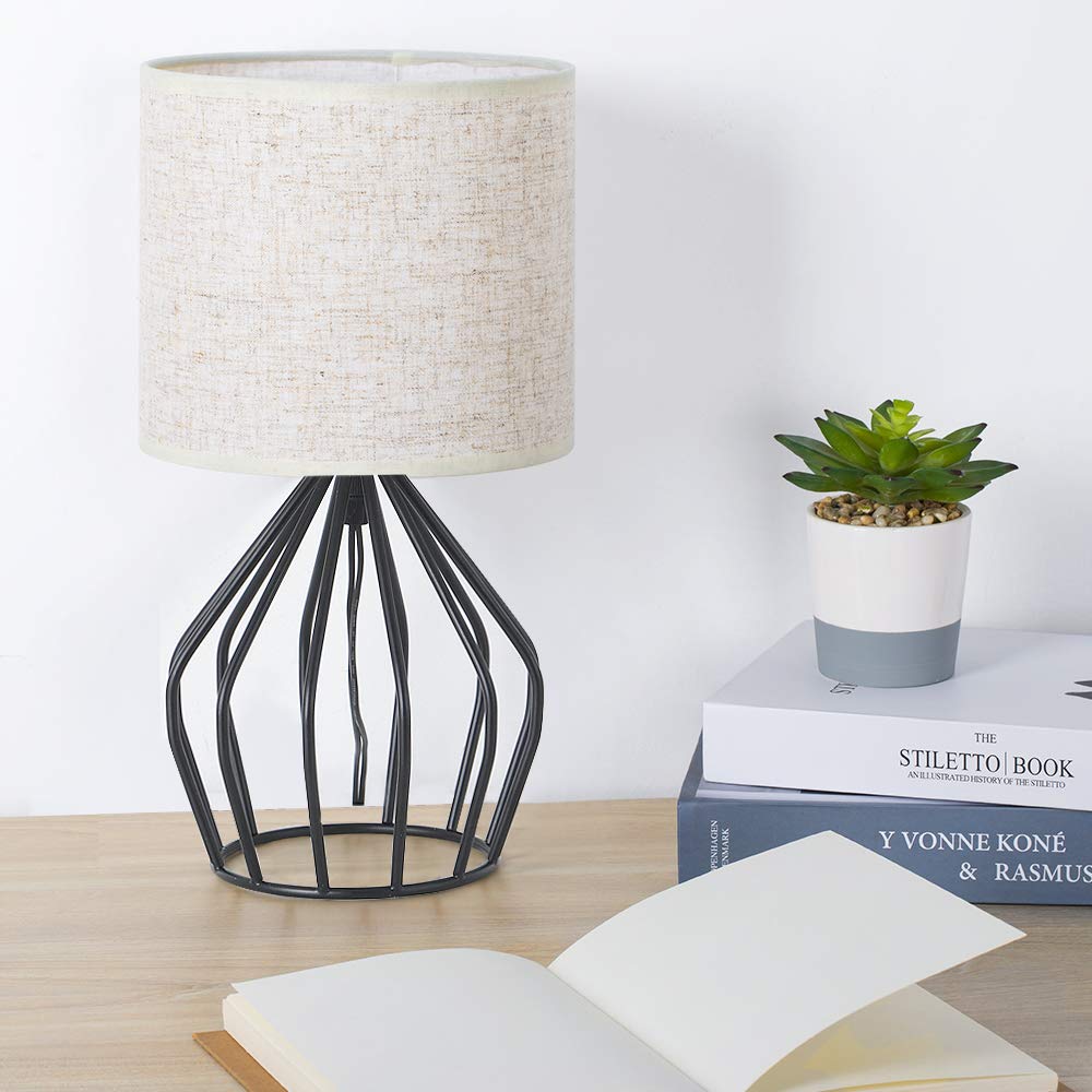 HAITRAL Modern retro desk lamp with black chrome finish