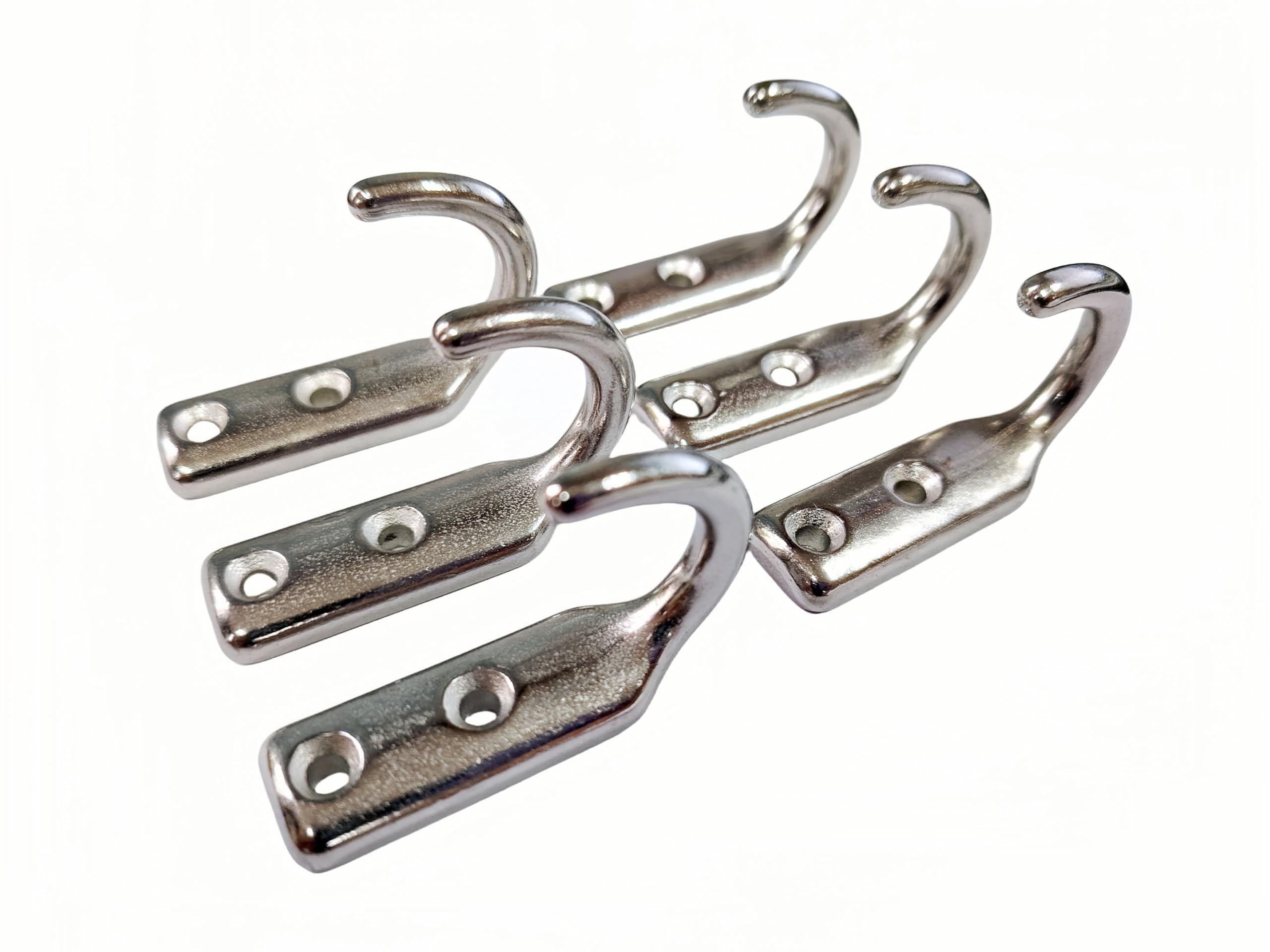 HAIWEN heavy-duty wall hook close-up in polished stainless steel for garage organization