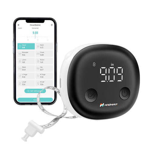 HAIZHIHUI Fitdays smart tape measure with a clear LCD display for quick readings