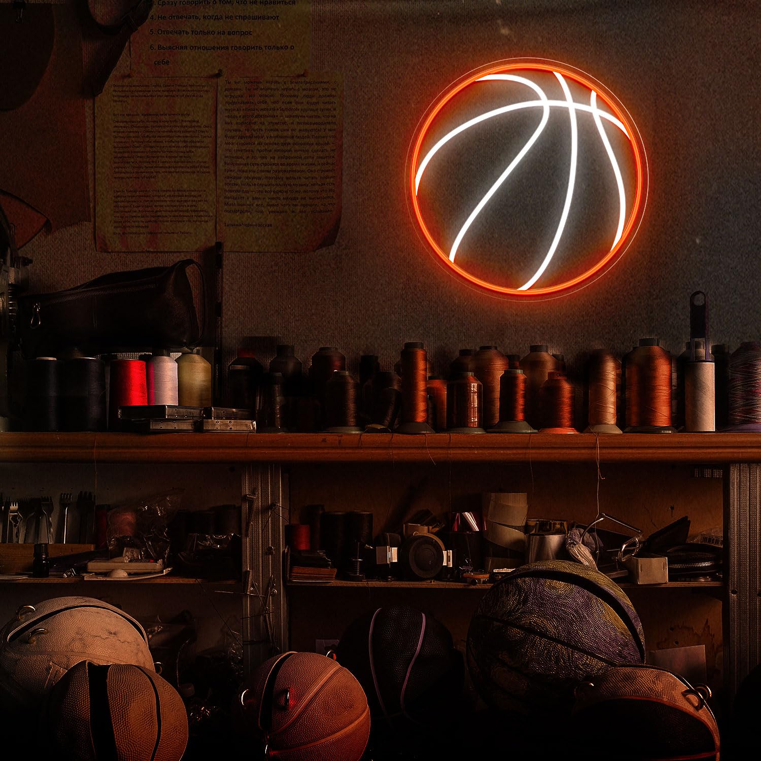 HAJAE basketball neon sign brightness control for mood setting
