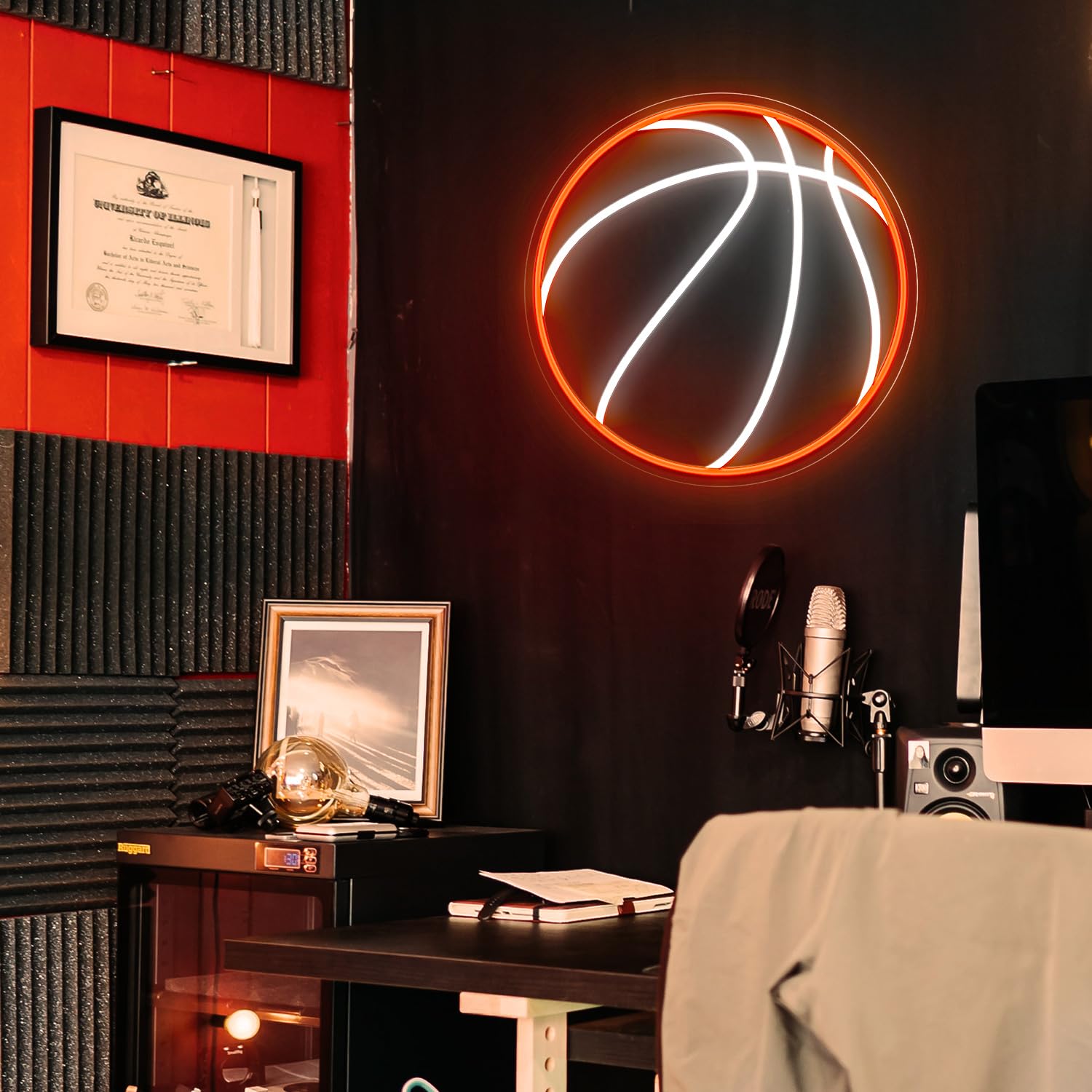 HAJAE basketball neon sign wall mount kit ready to install